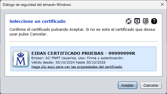 Diálogo de certificados